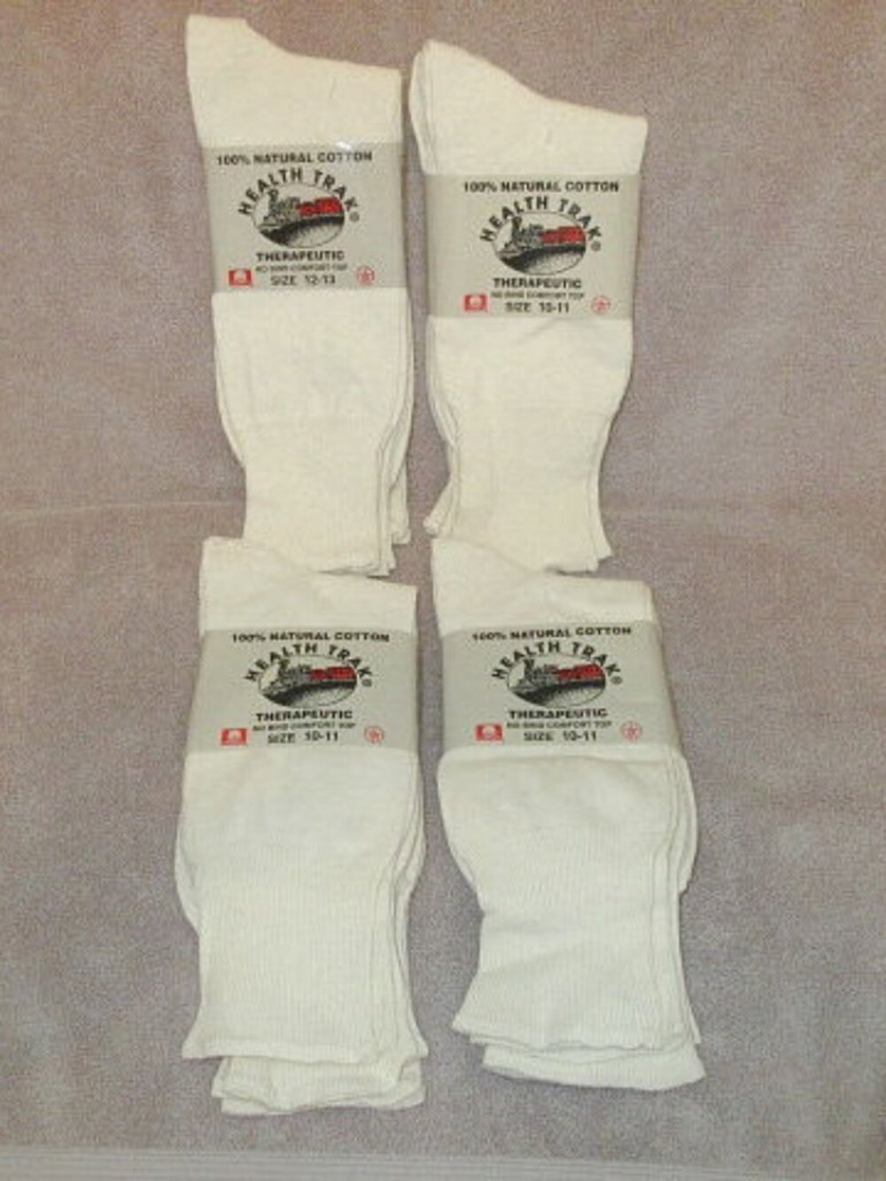 Vtg 100% Cotton Socks Mens 10-11 Therapeutic 12 Pairs Boot Natural USA Made NEW